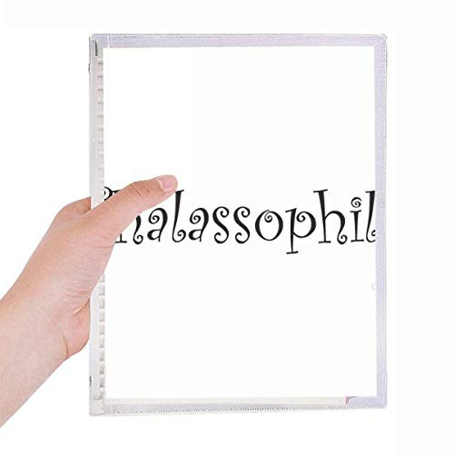 Stylish Word Thalassophile Notebook Loose-leaf Spiral Refillable Journal