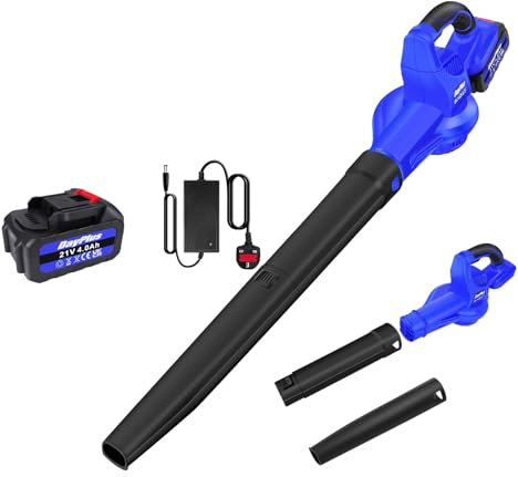Souffleur de feuilles électrique sans fil 5000 W avec batterie 4000 mAh et chargeur