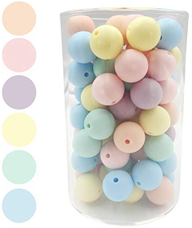 Silikonpärlor gör-det-själv silikon lösa pärlor 15 mm 50 st pärlor för att göra armband halsband