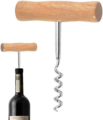 Griffkorkenzieher - Korkenzieher Für Weinflaschen | T-Förmiger Manueller Weinöffner, Korkenzieher Für Zuhause, Eleganter Weinflaschenkorkenzieher Mit Holzgriff Für Kellner, Kellner, Barkeeper