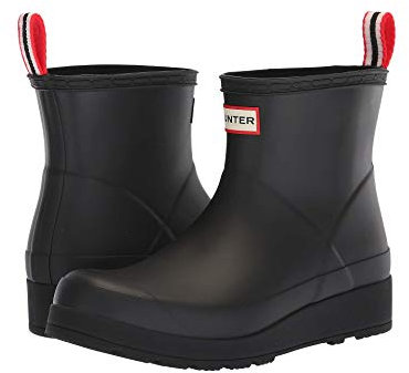 Hunter Women's Play Short Rain Boot, Black, 10