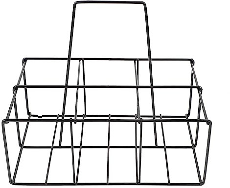 ABOOFAN Wrought Iron Storage Rack Beer Bottle Holder Milk Bottle Carrier Drinks Rack for Kitchen Organization Sturdy Iron Craft