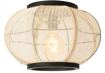 Qazqa Oriental Lámpara de techo de estilo oriental marrón - Rob Acero/Madera/Textil Redonda Adecuado para LED Max. 1 x 15 Watt