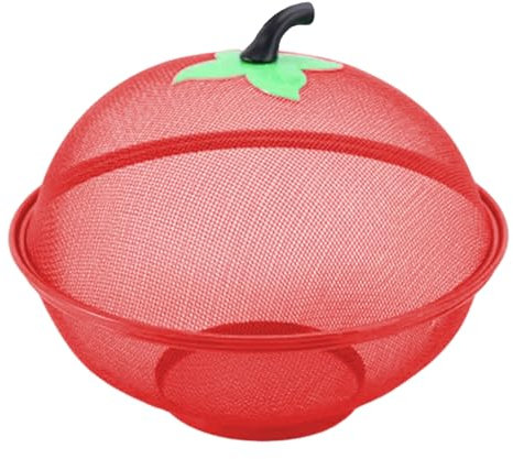 GizmoSynth Corbeille à fruits frais en maille pour pommes, bol à fruits en métal avec couvercle, panier à fruits décoratif – Bols à fruits pour les comptoirs pour garder les animaux indésirables, les