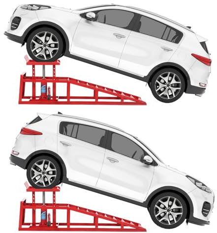2 Pack Hydraulic Car and Truck Service Ramps,Low Profile Car Lift Service Ramps for Oil Changes,11000 Lbs (5 Tons), Adjustable Lift Height 9.8 to 16.21, Home Garage,Vehicle Auto Garage