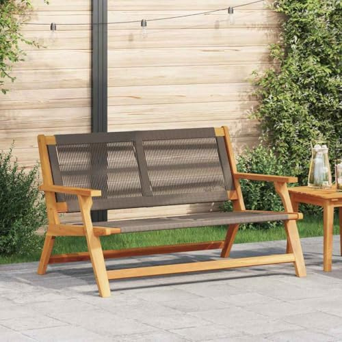 Mimdixy Sillas de exterior para balcón, sillón de relajación, muebles de jardín, gris, 78 x 122 x 73 cm, madera maciza de acacia, muebles de jardín para balcón, jardín, salón, se puede montar