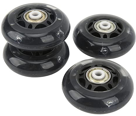 Wakects Ruedas para Patines, Paquete de 4 Ruedas de Goma PU de 63 Mm con Luces LED para Patinaje Nocturno, Agarre Fuerte, Absorción de Impactos, Ultra Silenciosas, Aptas para Patines en