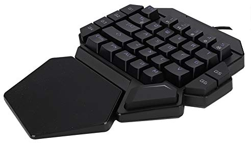 Cryfokt Enhandstangentbord med Makrodefinition, Kompakt Design med 35 Tangenter, Bakgrundsbelysning i 9 Färger för Exakt Spelprestanda, Ergonomiskt Handledsstöd för en Avkopplande Upplevelse