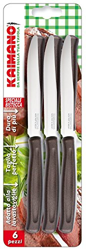 Kaimano KDN021806L 6 Coltelli Dinamik Bistecca Lama Dentata Legno