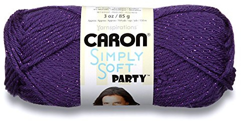 Caron H97PAR0006 Simply Soft Party Yarn - -4 Medium Worsted Gauge - 3 oz - Purple - For Crochet, Knitting & Crafting