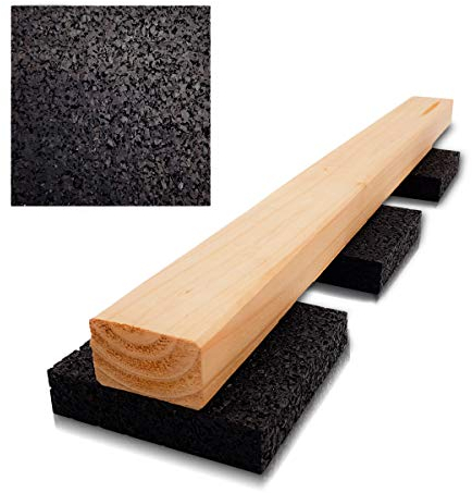 My Plast Gummigranulat Terrassenpads [90x90x20 mm - 100 Stück] Gummi Bautenschutzmatte für Deck, Veranda, Terrasse, Patio - Rutschfest, wasserdicht, wetterfest, Abstandshalter für Holzböden