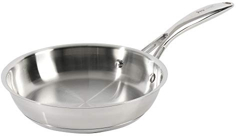ProCook Uncoated Stainless Steel Frying Pan - 20cm, Durable Heavy Duty Cookware - Dishwasher & Induction Safe