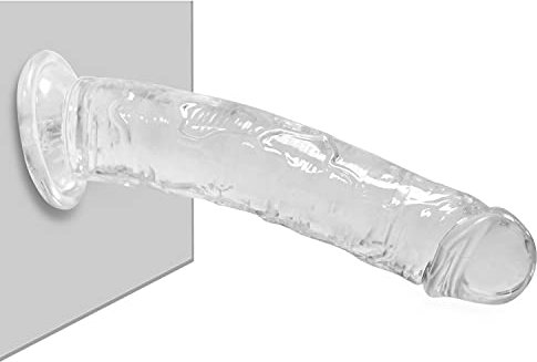 Realistischer Dildo,21.5cm Jelly Dildo Transparent mit Starke Saugnapf, Sexspielzeug für Frauen