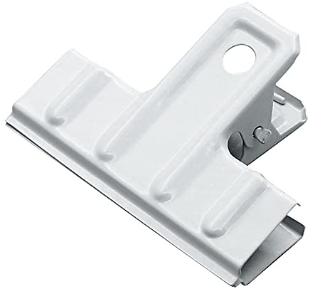 Coideal White Metal Bull Clips - 10 Pack 3 Inch Long Large Binder Paper Clips Clamps for Food Bags, Office & Home Kitchen (77 mm)