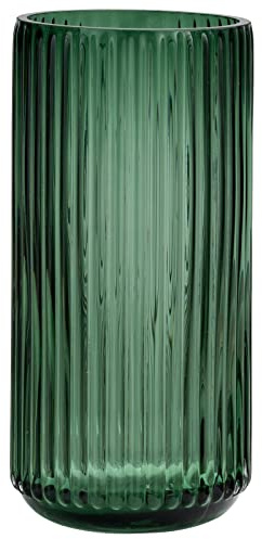 TIMEFOTO Flower Vase 7.5 inch Green Thickened Glass Vase for Bookshelf,Dinner Table,Indoor Office Desktop,Meeting Room,Bathroom,Countertop,Home Christmas Day Decoration