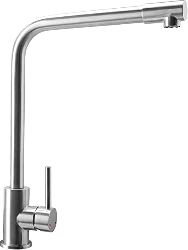 Cornat Spültisch-Einhebelarmatur Gerano - Hochwertiger Edelstahlkörper - rostfrei - 360° Schwenk-Auslauf - Hochdruck-Armatur / Küchenarmatur / Wasserhahn für Spüle / Einhebelmischer / GER5