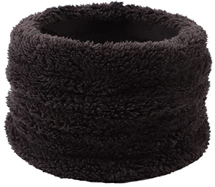 Pesaat Bufanda de invierno para niñas, jóvenes, de forro polar cálido, suave, bufanda redonda, para niños, adultos, Negro,
