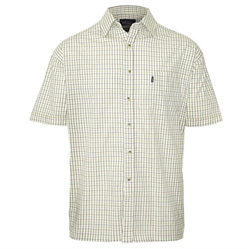 Champion Mens Short Sleeve Tattersall Shirt Green