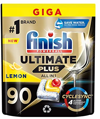 Finish Ultimate Plus Lemon Spülmaschinenkapseln, 90 Stück