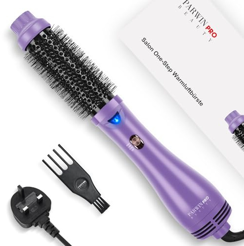 One-Step Hair Dryer Brush, Blow Dry Hair Brush, 4 in 1 Hot Brushes for Hair Styling, Drying, Volumizing, Straighten, Negative Ion Care Hot Air Brush, 1000W, Purple