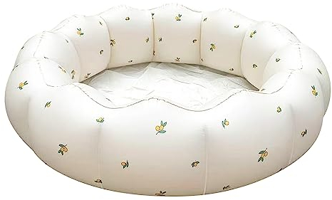 Aufblasbares Schwimmbecken Kinder, 90cm Planschbecken Klein, Kinderpool Babypool, Runde Schwimmbad Faltbar, Aufblasbare Badewanne Dusche, Inflatable Swimming Pool für Balkon