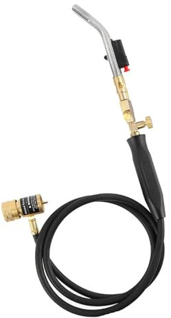 JISADER Soplete de propano, Encendido, Soldadura, soplador, Soldadura, Soldadura Fuerte, soplete para Barbacoa, Soldadura, Barbacoa, Manguera de 5 pies, Doble Ajustable