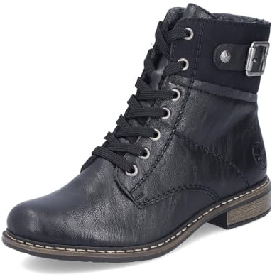 Rieker 71242 Bottines à lacets pour femme, Bottines pour femmes, demi-bottes, bottes courtes, chaussures de transition, bottes de transition, noir (00), 37 EU / 4 UK