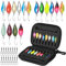 Realure Forellenköder Set, 16 Stück Forellen Spoon 2.5g/3.5g/5g Forellen Köder Kunstköder mit Wirbel Angeln, Spoons Forelle Spinner Blinker mit Aufbewahrungsbox, Angelzubehör für Forelle Hecht Barsch