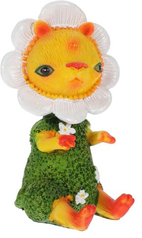 QUMIIRITY Sonnenblumen-Elfen-Ornamente Blumenstatue Figuren-Statue Skulptur Gartenstatue Für Zu Hause Desktop-Statue Sonnenblumen-Ornamente Modell Sonnenblumen-Dekoration Harz