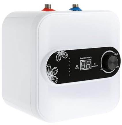Scaldabagno elettrico da 1500 W, piccolo scaldabagno istantaneo da 8 l, scaldabagno istantaneo da 220 V, con indicatore LED, per cucina, bagno
