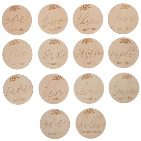 Cartes D’Annonce de Naissance en Bois 14 Pièces pour Bébé