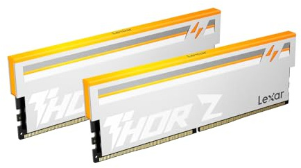 Lexar THOR Z Series RGB DDR5 RAM 32GB Kit (2x16GB) 6000 MHz CL36, DRAM 288-Pin UDIMM Desktop, PC High-Performance Gaming Computer Memory for Intel XMP 3.0/AMD EXPO, PMIC/On-die ECC/1.4V Silver