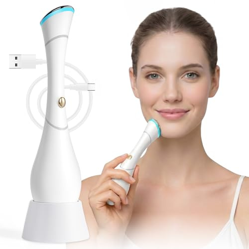 HAMINOS 4-in-1 Facial Massager Wand with Heat, Vibration & Red/Blue Light, Ionic (Galvanic) Skincare Absorption, Helps Reduce the Look of Puffiness and Revive Tired-Looking Skin