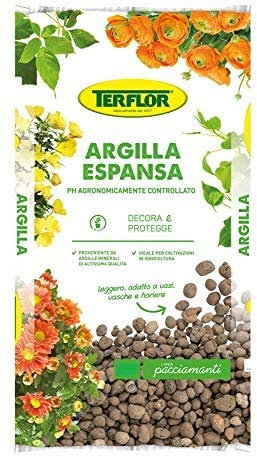 Argilla Espansa 10 Lt per Piante in Vaso Giardino Protezione Drenaggio Acqua 8-20 Mm