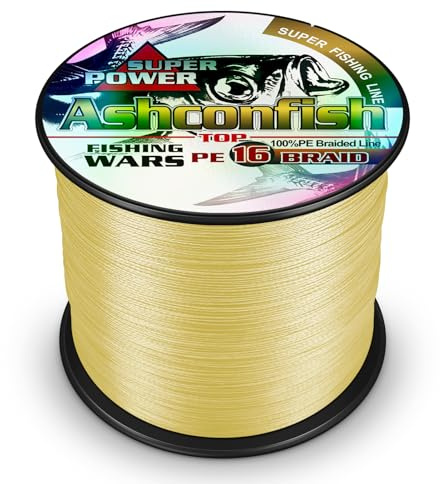 Ashconfish Braided Fishing Line-16 Strands Hollow Core Fishing Wire 500M/546Yards- Abrasion Resistant Incredible Superline Zero Stretch Ultrathin Diameter Woven Thread