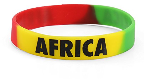 Komonee 1 x Africa Multi Coloured Silicone Wristband