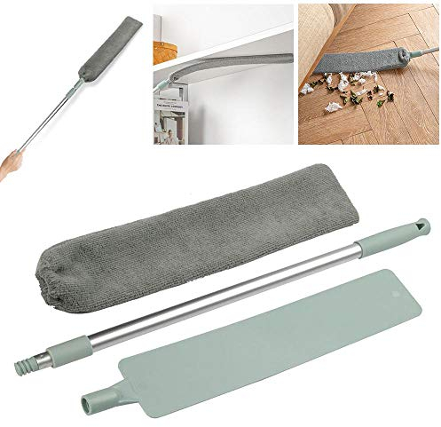 Womdee Spazzola di Polvere da Letto,Cleaner Gap Telescopic Dust Cleaner,Manico Lungo,Piega Flessibile Spazzola del Gap Inferiore,Magico Microfibra Spolverino per Divano Letto Mobili Bottom Clean