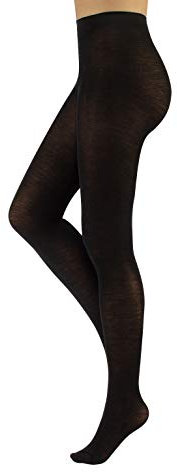 CALZITALY Strumpfhose aus Merinowolle, Winterstrumpfhosen, Warme Strumpfhose | Schwarz, Grau, Navy, Violet, Braun, Beige, Bordeaux, Grün| S, M, L, XL | 100 DEN | Made in Italy (M, Schwarz)