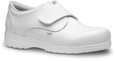 FELIZ CAMINAR - Zapatos antiestáticos Neón con Inserto en el talón y Plantilla antiestáticas Que evitan chispazos/Antideslizante para Hospital, Geriátricos/Anatómicos(Blanco-37)