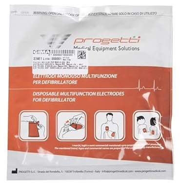 PROGETTI - Placche monouso con cavo per Rescue Sam 230 Life adulti, 1 paio, 33461