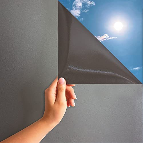 MARAPON ® Pellicola protettiva per finestra in antracite [30 x 200 cm), con eBook con suggerimenti professionali, pellicola autoadesiva per finestre, opaca con adesione statica, pellicola in vetro