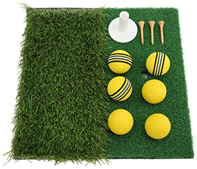 Golf Abschlagmatte 30x30 cm/Übung Training Matte/Übungsmatte inklusive Gummi Tee/ideal zum Golf-Schlagtrainingshilfen, Rasenmatte zum Golf-Üben für den Heimgebrauch oder den Außenbereich im Hint