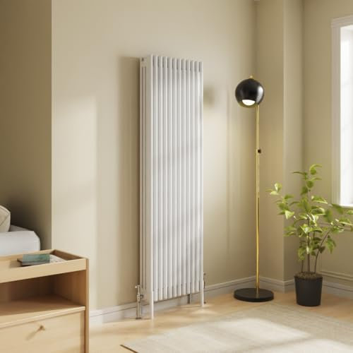 NRG Traditional 4 Column Vertical Radiator 1800x560mm Gloss White Central Heating Radiators