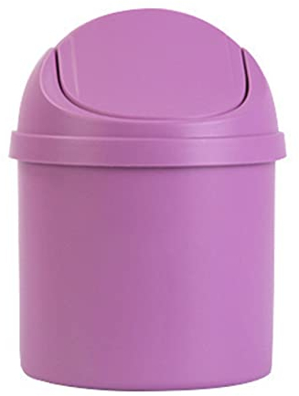 Joyzan Table Trash Can, Desktop Dustbin Mini Portable Waste Bin with Lid Small Garbage Basket Countertop Rubbish Container for Family Living Room Kitchen Bedroom Bathroom Office Car Indoor(Purple)