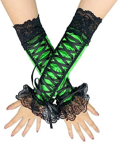 haozaikeji Spitze Fingerlos Armstulpen Vintage Opernhandschuhe Elegant Gothic Arm Ärmel Abendhandschuhe Party Lang Tanzhandschuhe 1920er Stil Handschuhe Hochzeit Classic Handgelenk Manschetten