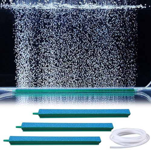 3 Stück Aquarium Luftstein, 30cm Ausströmerstein Aquarium, Aquarium Sauerstoff Blasenstreifen, Aquarium Luftausströmer Stab, Aquarium Sauerstoffstein Felsen, Luftstein Ausströmer Stange