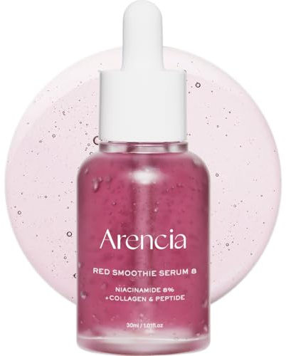 ARENICIa Suero Smoothie de Colágeno Rojo + Péptidos, 8% de niacinamida, vitamina C y vitamina E. Suero reafirmante antiedad para una piel con textura de cristal.