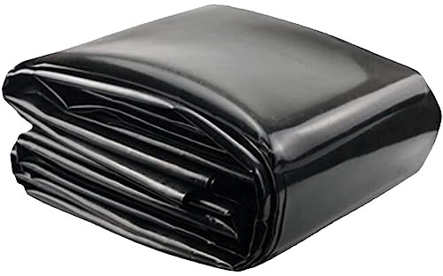 Fodera per laghetto in PVC resistente, 0,5 mm, in HDPE, impermeabile, per laghetti da pesci, acqua, ruscelli, fontane, cascate e giardini acquatici, nero, 1 x 1 m