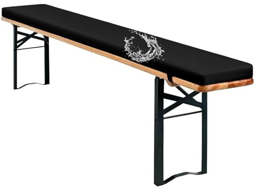 AQIGR Cuscini Imbottiti per Panchine da Birra 220x25 120x40 150x30 180x30 Imbottitura in Spugna Sfoderabile Copri Panca Giardino per Sagra Birreria Feste Catering(Nero,120x40x3cm)