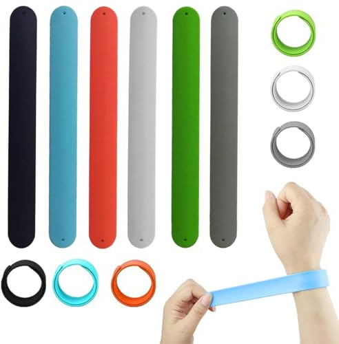 BLPRKOT 12 Piezas Bridas para Cable de Silicona,Brida de Silicona Reutilizable,Elástico Bridas Reutilizables,Sujeta Cables para Cables de Auriculares,Cables de Carga y Gestión y Organización de Cables